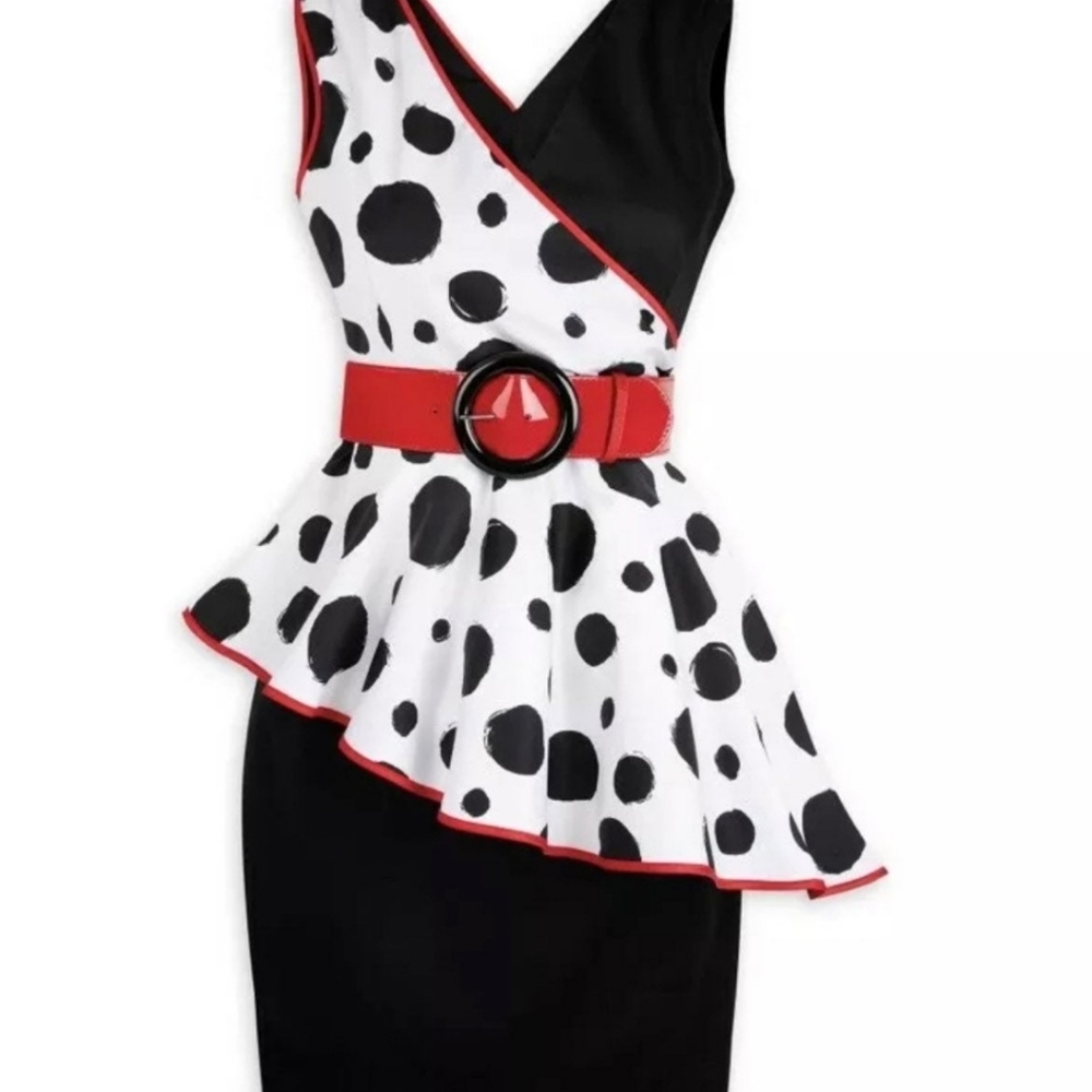 Disney park the dress shop Cruella de Vil 101 Dalmatians dress plus size NWT